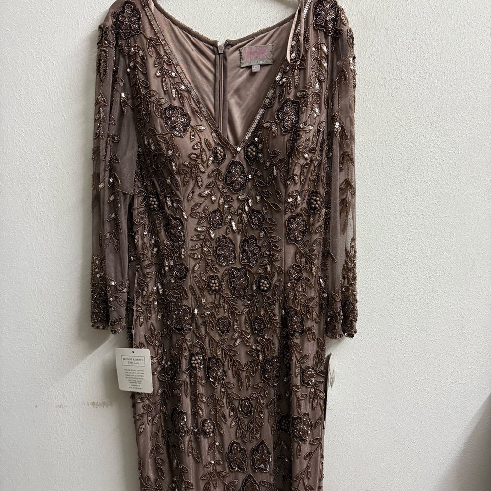 Elegant Embellished Brown Dress